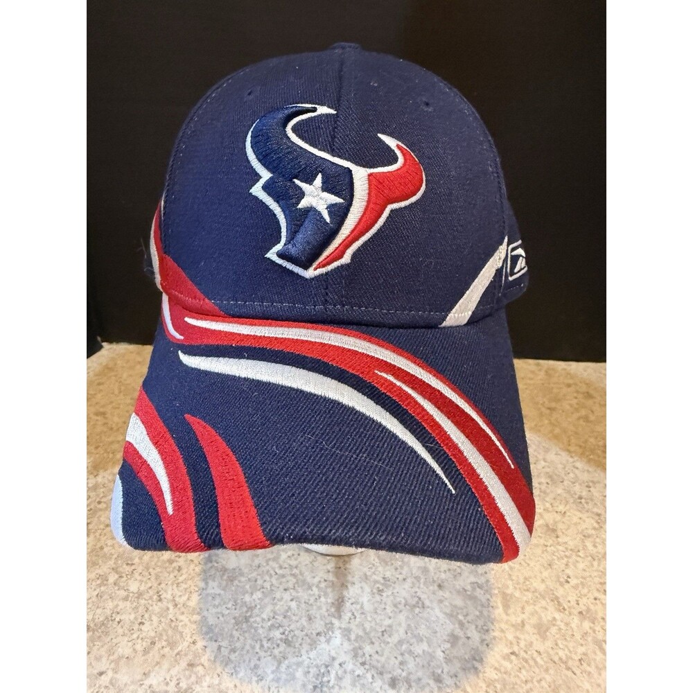 Houston Texans Reebok NFL Equipment Sideline Hat Cap OSFA Stretch Fit Deep Slant - Picture 2 of 6